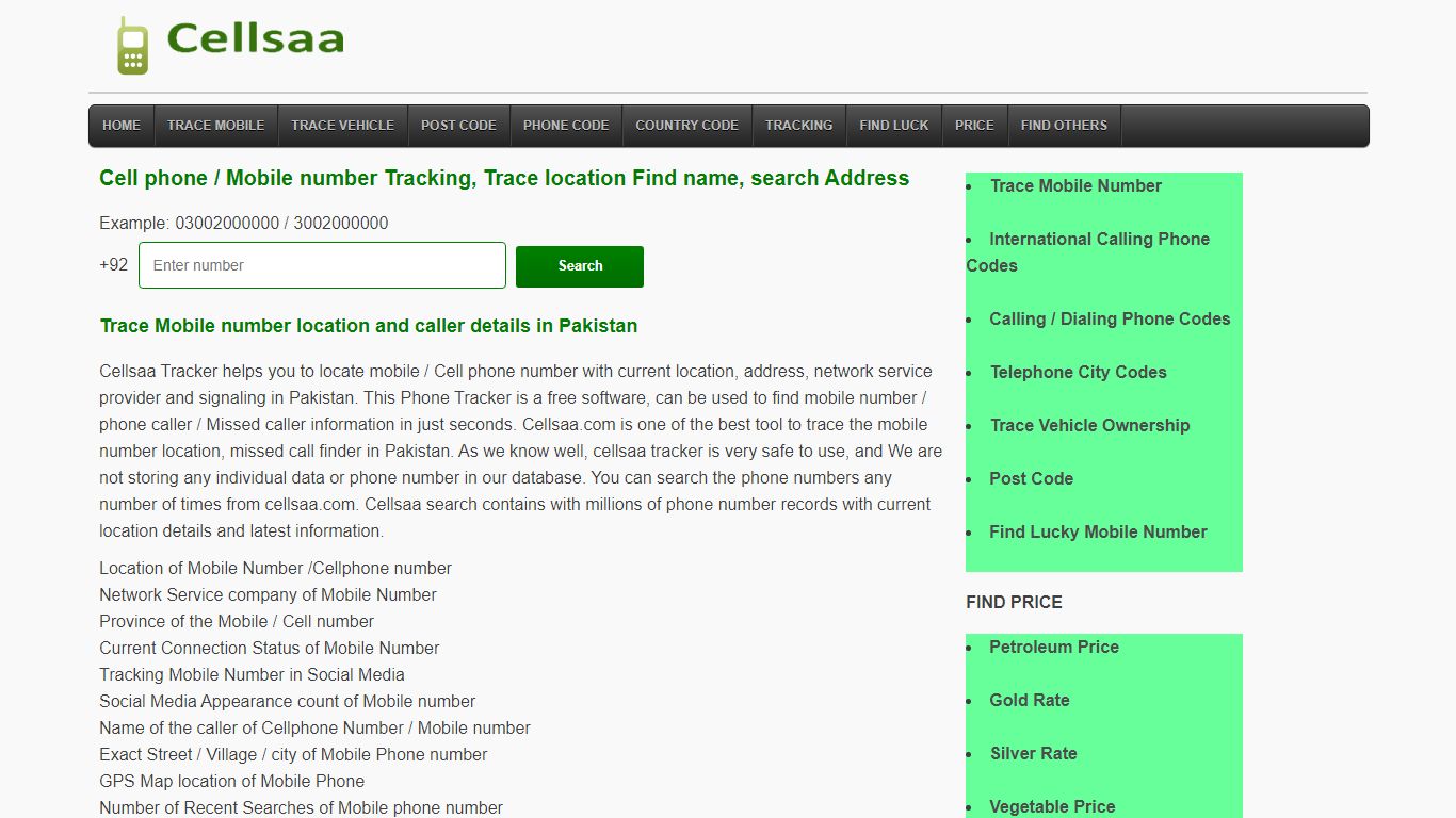 Trace Mobile number, location, Name, address in Pakistan - Cellsaa